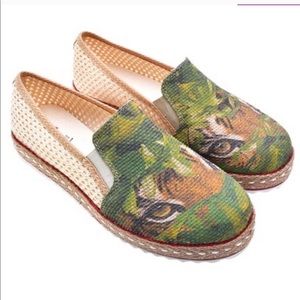 Goby Tiger Graphic Flatform Espadrille Shoes